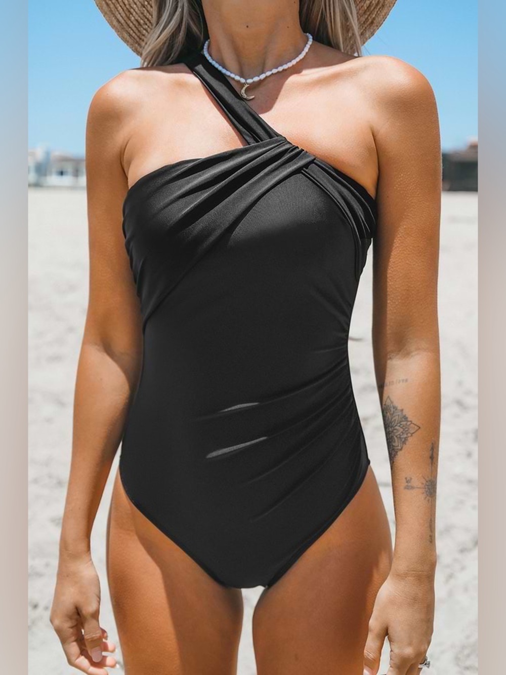 CUPSHE One Piece Swimsuits Ruched Tummy Control Back Tie Mutiple Ways Wearing